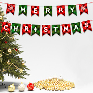 Decoraciones para Fiestas Navideñas, Banderines Colgantes, Banderas de Papel con Letras Navideñas, Adornos para Centros Comerciales y Festivales - Product Image 3