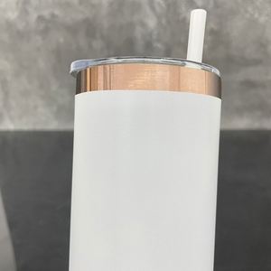 Vaso de 20 oz con Tapa y Logotipo Personalizado en Negro, Azul, Blanco, Rosa, Amarillo y Cobre Espejo - Product Image 2