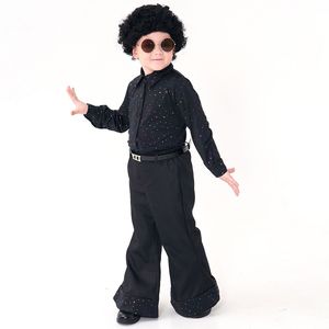 Setelan disko hitam anak laki-laki 70's kostum Cosplay bintang Rock kostum tari karnaval untuk anak laki-laki hari anak-anak Eropa dan Amerika - Product Image 3