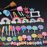 5000 Kleurrijke Platte Lollipop Snoepjes Hars Charms voor Sleutelhangers, Nageldecoratie, Kettinghangers, Oorbellen en Telefoonhoesjes
