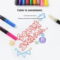 Stylo double pointe Leyi, lot de 12 couleurs, marqueur acrylique flash pour étudiants, rapport manuscrit, plastique opaque, non effaçable, cadeau