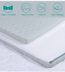 Colchón de espuma viscoelástica de 4 pulgadas, tamaño King, doble capa, cubierta de colchón de espuma viscoelástica de <span class=keywords><strong>Gel</strong></span> de 2 pulgadas para dolor de espalda, soporte medio - Product Image 5