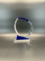 Cadeau d'affaires personnalisé Trophée de golf en verre Trophée de verre cristal en gros Globe Prix d'excellence pour le sport