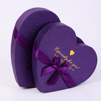 Caja de Regalo de Chocolate Rígida en Forma de Corazón con Lazo de Satén, Impresión Personalizada en Lámina Dorada e Inserto Dorado Preformado para Regalo de San Valentín