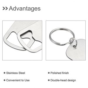 Custom Logo Modern Beer <b>Bottle</b> Opener Keychain Stainless Steel Metal Portable Bulk Keyring - Product Image 4