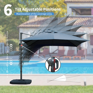 Parasol de plage <span class=keywords><strong>en</strong></span> aluminium au design français, base <span class=keywords><strong>en</strong></span> plastique imperméable, rayon de 100 cm, pliable, léger, mobilier d'extérieur moderne pour café et terrasse. - Product Image 6