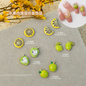 Mini mignon fruits citron Nail Art breloques bijoux en métal bricolage arrondi ballerine ongles décorations manucure Salon fournitures - Product Image 3