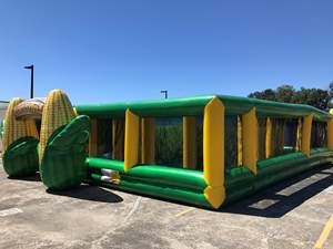 Labyrinthe de maïs gonflable commercial WINSUN Jungle Maze jeu de défi pour enfants labyrinthe laser tag à louer - Product Image 3