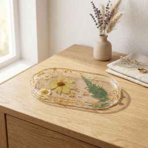 Plateau de service en résine haut de gamme fait main, durable et écologique, pour plantes, fêtes, café, thé, collations, table à manger, cuisine, salle de bain, coiffeuse, maison - Product Image 3