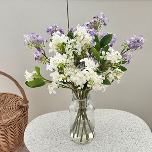 Flores Artificiales de Osmanthus Blancas y Púrpuras, Arreglo Floral de Seda para Decoración del Hogar, Accesorios para Fotografía de Bodas en Interiores - Product Image 1