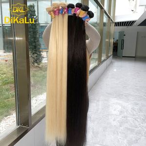 처리되지 않은 613 인모 직조 번들, 뼈 스트레이트 100% 헤어 익스텐션, 613 스트레이트 금발 헤어 번들 - Product Image 4