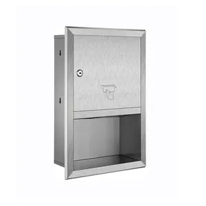 Brushed SUS304 Toilet Kamar Mandi, Dispenser Handuk Kertas Tisu Tangan Banyak Lipat/C-fold