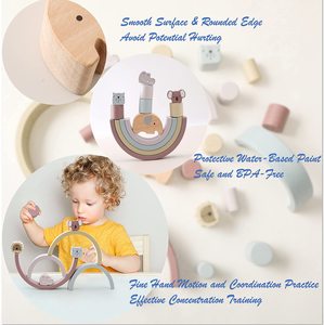 خشبية فرز التراص موازنة اللبنات التعليمية ما قبل المدرسة التعلم طفل ألعاب مونتيسوري الحيوان شكل ألعاب - Product Image 5