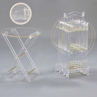 Table basse transparente en acrylique du Moyen-Orient, best-seller en Arabie Saoudite, tables imprimées, table pliante en plexiglas, ensemble de 4 pièces