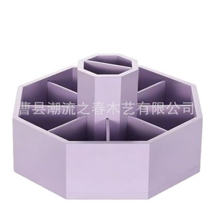 Wooden desktop <b>pen</b> holder, multi-compartment storage <b>box</b>, solid wood multi-functional miscellaneous storage <b>box</b>, rotating - Product Image 5