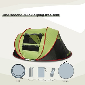 Tente d'extérieur en <span class=keywords><strong>toile</strong></span> et tissu Oxford entièrement automatique pour 1 à 3 personnes, structure d'une chambre à coucher, étanche à la pluie pour bateau <span class=keywords><strong>ou</strong></span> camping - Product Image 4