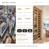 Meuble de salle à manger sur mesure OEM, armoire à vin intégrée, étagère de présentation en bois, approvisionnement direct usine