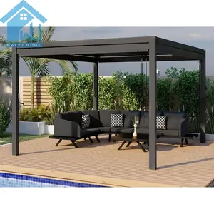 Precios de entrega Pérgola impermeable independiente negra blanca de 3x4m de aluminio bioclimático a Australia