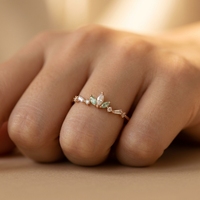 Bague Éternité Ajustable en Laiton Plaqué Or 18K et Rhodium, Ornée de Zircons Trèfle Porte-Bonheur Tendance, pour Femme, Usage Quotidien