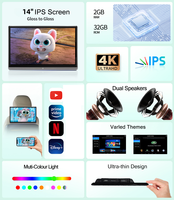 4K HD 14 "IPS Radio Android avec BT 5.0 sans fil MirrorLink FM Transmission vidéo Out Car TV Moniteur d'appui-tête pour siège arrière de voiture