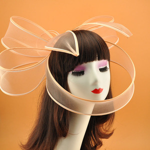 Cerimonia delle signore del giorno di fantasia blu nero <span class=keywords><strong>rosso</strong></span> grande capelli fascinators formale <span class=keywords><strong>cappello</strong></span> da chiesa per le donne copricapo della sposa fasce per la testa - Product Image 5