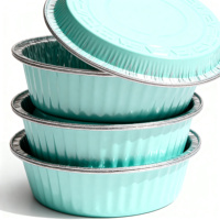 Barquette à tartelettes écologique en aluminium moulé de 50 ml, mini moule à pâtisserie jetable avec couvercle en plastique PET