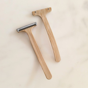 Maquinilla de afeitar para <span class=keywords><strong>hotel</strong></span> con mango de bambú biodegradable sin plástico, 2 cuchillas - Product Image 1
