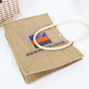 Chiusura aperta personalizzata tinta unita Vintage alla moda drogheria Tote Bag <span class=keywords><strong>lino</strong></span> canapa iuta <span class=keywords><strong>paglia</strong></span> - Product Image 2