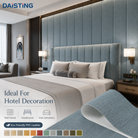 Lámina de Cuero Sintético PVC con Textura de Tela Clásica, Resistente a los Arañazos, Rollo de Rexine Sintético, Panel de Pared para Hotel, Tapicería, Material de Vinilo Sintético