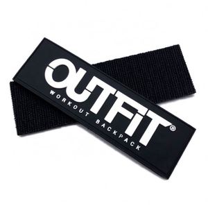 Customized Rubber 3D Logo Label <b>PVC</b> Embossed Engraved Rubber Patch With Hook Backing - Product Image 1