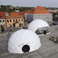 Dôme géodésique de luxe à projection 360°, grand, blanc, imperméable, en PVC, pour événements commerciaux, salons professionnels, usage industriel, extérieur, en vente