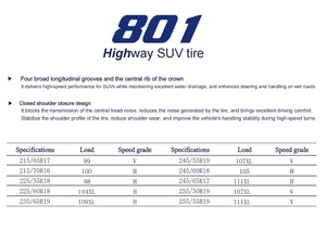 <span class=keywords><strong>Pneus</strong></span> spéciaux pour SUV urbains de la marque Di'an, résistants à l'usure, maniabilité stable, utilisation sur routes urbaines - Product Image 2