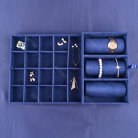 Cuir Pu Double Couches Grand Étui À Bijoux De Luxe Organisateur De Stockage Montre Collier Anneau Petit Cadeau Grande Boîte À Bijoux Portable