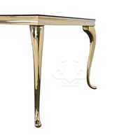 Vente directe en usine de table de banquet de luxe personnalisable table de mariage en acier inoxydable doré design moderne pour hôtels