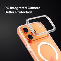 Étui magnétique antichoc pour iPhone 17, coque de téléphone transparente mate pour 17 Pro, coque en PC pour 17 Air, étui de protection pour 17 Pro Max