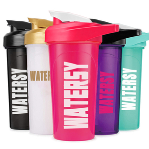 Bouteille de shaker de protéines de sport en plastique <span class=keywords><strong>noir</strong></span> de 700 ml, sans BPA, écologique, avec logo personnalisé, mince et simple - Product Image 6