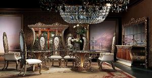 Cung Điện Ý Và Thiết Kế Hoàng Gia Phong Cách <span class=keywords><strong>Baroque</strong></span> Bộ Bàn Ăn Hình Bầu Dục Với 8 Ghế - Product Image 2