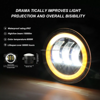 Systèmes d'éclairage automobile 12v 24v 4 pouces Led antibrouillard avec yeux d'anges phare pour Jeep Wrangler Jl Led lumière pour voitures camion