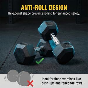 <span class=keywords><strong>Manubri</strong></span> Esagonali VIGFIT per Uso Commerciale, Allenamento di Forza, Rivestiti in Gomma, <span class=keywords><strong>Pesi</strong></span> Liberi in Ferro <span class=keywords><strong>e</strong></span> Acciaio - Product Image 2