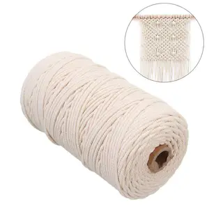 Cuerda de algodón de macramé suave de fibra natural de 1-10mm de color