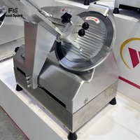 Trancheuse à viande congelée électrique automatique en acier inoxydable 220V, microtome pour restaurant et magasin d'alimentation, état neuf, moteur inclus