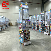 Máquina de grúa de garras mini con gabinete metálico completo, aceptador de monedas antifalsificación, personalizable, bilingüe, para zonas peatonales