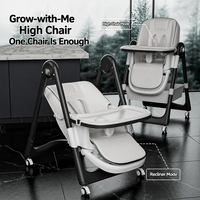 Chaise haute pliable pour bébé, siège d'alimentation inclinable pour nourrisson, hauteur réglable, double plateau, chaise de repas portable