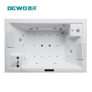 Baignoire à remous en acrylique pour deux personnes avec bulles d'air, lumière LED, cascade et musique Bluetooth - Product Image 3