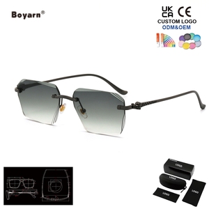 <span class=keywords><strong>Gafas</strong></span> de Sol Boyarn March con Grabado de Logotipo Personalizado Disponible, Nuevo Modelo sin Montura, Protección UV400, <span class=keywords><strong>Gafas</strong></span> de Sol Metálicas con Corte de Diamante - Product Image 1