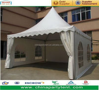 Tente Pagode en Aluminium Personnalisée 4m x 4m pour 20 Personnes, Tente de Réception Extérieure Blanche en PVC pour Restaurant de Plage et Petits Événements
