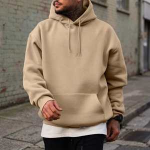 Sudaderas con capucha extragrandes de alta calidad de 400 g/m² con cremallera para hombre, hombros caídos, peso pesado, 100% algodón, estampado digital para invierno - Product Image 3