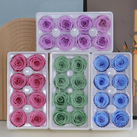 QY Venta al por Mayor de Rosas Eternas, Materiales para Ramos de Flores DIY, Cabezas de Rosa Eterna de 4-5cm Hechas a Mano con Tacto Real, Cabezas de Rosa Preservadas