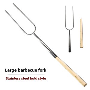 Yolecen - Tenedor para Asar Cerdo en Forma de U, de Acero Inoxidable Grueso, para Asar Cerdo Crujiente, Pierna de Cordero, Pollo y Conejo - Product Image 3