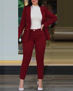 Trajes de Negocios para Mujer Conjunto de Pantalones Entallados Ropa de Oficina <span class=keywords><strong>Formal</strong></span> para Damas - Product Image 3